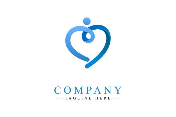 Abstract Heart People Logo Design Vector: Graphics for Logos