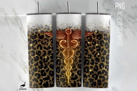 Caduceus Glitter Leopard Wrap Graphics