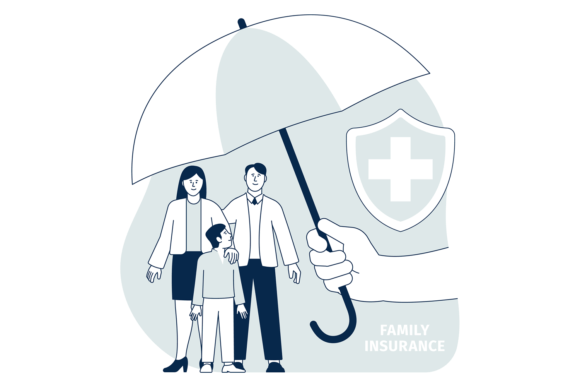 Family Health Insurance. Medical Care Su Graphics
