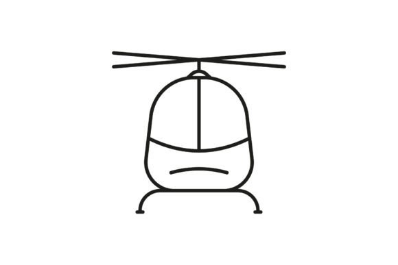 Helicopter Line Icon: Graphics and Icons Review