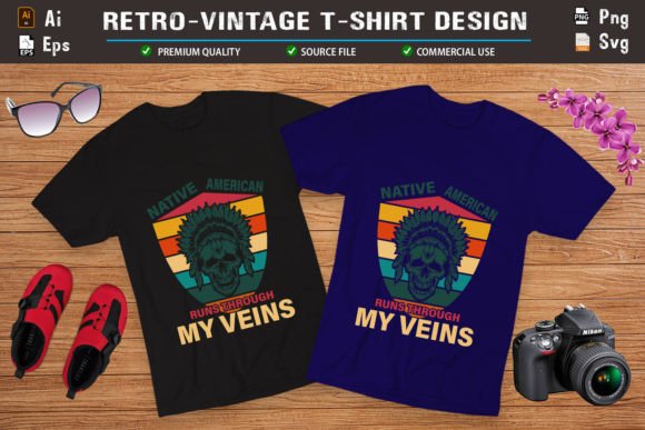 Native American Skull Tshirt Graphics for T-Shirt Designs