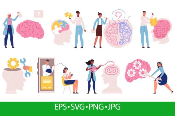Psychology Stress Brain Graphics & Illustrations